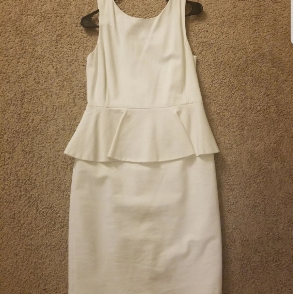 Peplym dress white Banana republic
